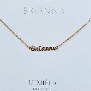 🌸 BRIANNA Script Name Chain Goldtone Necklace 🌸